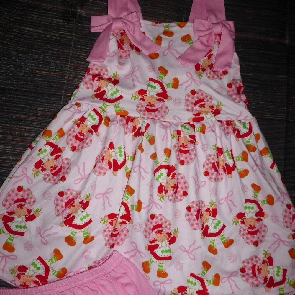 Boutique Girls Strawberry Shortcake Tunic Shorts Outfit
